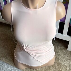 DKNY Pale Pink Twist-Front Tank Top